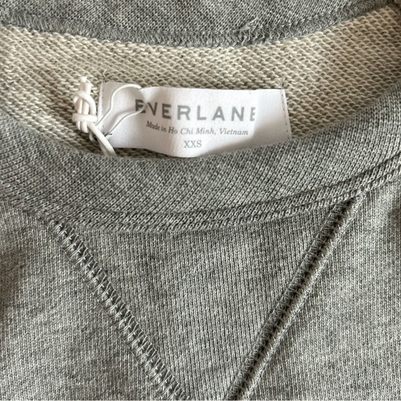 EVERLANE The Classic French Terry Crew in Gray Closet Staple Oversized Sz XXS - Picture 6 of 12
